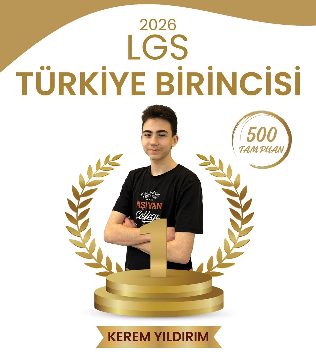 LGS 2026 Türkiye Birincimiz Kerem Yıldırım’ı yürekten kutluyoruz.